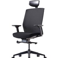 Bestuhl J1 Black Pl с подголовником и подлокотником (черная сетка/черная ткань)