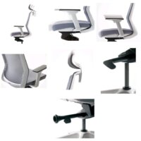 Bestuhl J1 White Pl с подголовником и подлокотником (голубая сетка/голубая ткань) Image #5