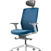 Bestuhl J1 White Pl с подголовником и подлокотником (голубая сетка/голубая ткань)