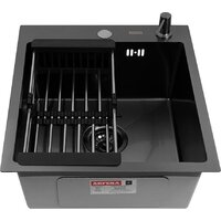 ARFEKA Eco AR мойка 450*500, коландер, дозатор Black Image #2