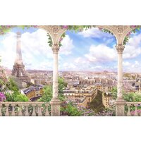 ФабрикаФресок Фреска Вид с балкона на Париж 654270 (400x270)