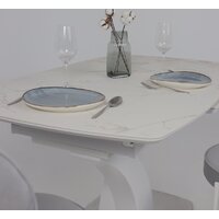 Аврора Нотр Дам Moderne 1400/1800x850 (камень белый Calacata vagli/белый муар) Image #12