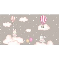 ФабрикаФресок Зайчики на облаках 805270 (500x270)