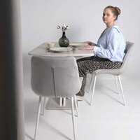 Алвест AV 405 (светло-серый бархат Н-09/белый) Image #2