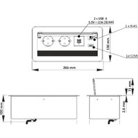 AKS Atlas USB выдвижной (2 розетки, черный) Image #3