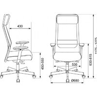 Бюрократ T-995 (серый TW-01, сетка/ткань) Image #12