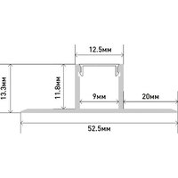 ЭРА Комплект с анодированным профилем под плитку и гипсокартон толщиной до 9 мм ЭРА 5313 53х13мм 2.5м Image #2