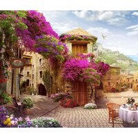 ФабрикаФресок Фреска Античная улочка с сиренью 113265 (300x265)