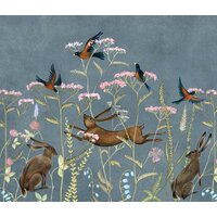 ФабрикаФресок Зайцы в цветах Афреска 563270 (300x270)