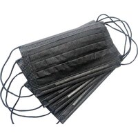 Геспертех Маска трехслойная одноразовая с фиксатором (100 шт, черный)