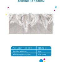 ФабрикаФресок Пальмовые листья Бетон 136270 (600x270) Image #2