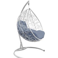 M-Group Капля 11020109 (белый ротанг/серая подушка)