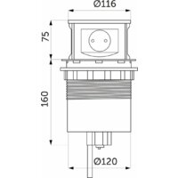 AKS Nova Tor USB выдвижной (3 розетки, сталь) Image #2