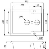 БелЭворс Duet L (черный, без сифона) Image #2