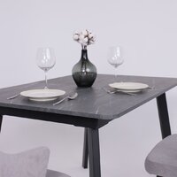 Lepremo AV 1209/1 МДФ раздвижной 1200-1600x800 (мрамор Пьетра графитовый/черный) Image #5