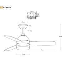 Estares Fan Wood 48W+18W R-APP-1060x390-WHITE/WOOD/WHITE-220-IP20 Image #8