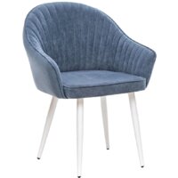 Leset Вайд с подлокотниками (белый/велюр синий)