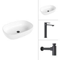 Lauter 21836 + Moon 21СК8691BS с сифоном 21635B (черный матовый)