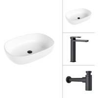 Lauter 21836 + Cascade 21СК0655BS с сифоном 21635B (черный матовый)