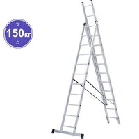 Новая высота NV 123 алюминиевая трёхсекционная 3x11 ступеней Image #1