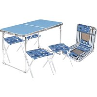 Nika складной стол влагостойкий и 4 стула ССТ-К2 (голубой)