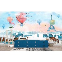 ФабрикаФресок Живопись. Акварельный Разноцветный Париж 1165270 (500x270) Image #3