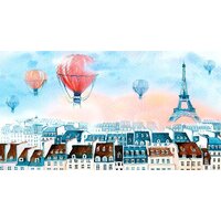 ФабрикаФресок Живопись. Акварельный Разноцветный Париж 1165270 (500x270)