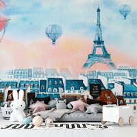 ФабрикаФресок Живопись. Акварельный Разноцветный Париж 1163270 (300x270) Image #3