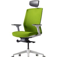 Bestuhl J1 White Pl с подголовником и подлокотником (зеленая сетка/зеленая ткань)