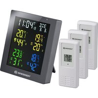 Bresser ClimaTemp Hygro Quadro с тремя датчиками 77138 (серый)