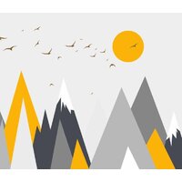 ФабрикаФресок Детские Горы с солнцем 443270 (300x270)