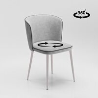 Табурет Милано поворотный (бренди 20/кант черный/каркас белый) Image #2