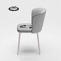 Табурет Милано поворотный (бренди 20/кант черный/каркас белый) Image #3