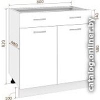 Кортекс-мебель Корнелия Лира НШ80р1ш без столешницы (белый) Image #4