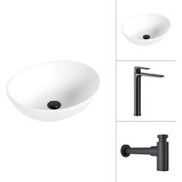 Lauter 21652 + Reef 21CK8678BS с сифоном 21635B (черный матовый)