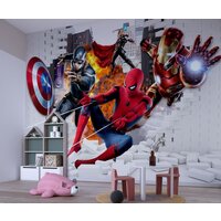 ФабрикаФресок Мстители из стены 554270 (400x270) Image #3