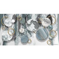 ФабрикаФресок Перья и мраморные круги 925270 (500x270)