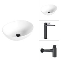 Lauter 21652 + Cascade 21СК0655BS с сифоном 21635B (черный матовый)