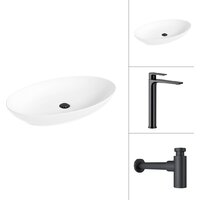 Lauter 21571 + Reef 21CK8678BS с сифоном 21635B (черный матовый)