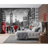 ФабрикаФресок Живопись. Черно-белый Акварельный Лондон. БигБен 1174270 (400x270) Image #3