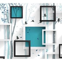 ФабрикаФресок Бирюзовые квадраты 633270 (300x270)