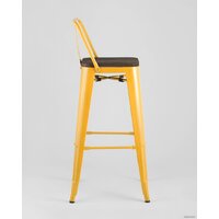 Stool Group Tolix со спинкой YD-H765E-W LG-06 (желтый глянцевый/темное дерево) Image #4