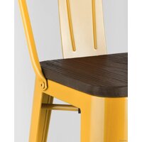 Stool Group Tolix со спинкой YD-H765E-W LG-06 (желтый глянцевый/темное дерево) Image #8