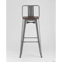 Stool Group Tolix со спинкой YD-H765E-W YG-15 (серебристый матовый/темное дерево) Image #3