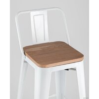 Stool Group Tolix Wood со спинкой YD-H675E-W LG-02 (белый глянцевый/светлое дерево) Image #8