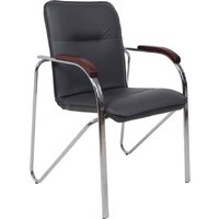 AksHome Samba Aks-1 (Pegasso темно-серый/подлокотники дерево темное)