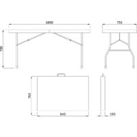 AksHome складной пластиковый 180 (белый) Image #3