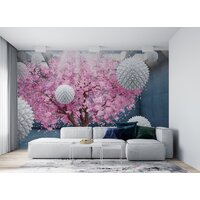ФабрикаФресок 3D Шары на фоне сакуры 834270 (400x270) Image #4