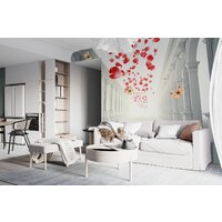 ФабрикаФресок 3D Абстракция. Бабочки. Колонны и Розы 1034270 (400x270) Image #3