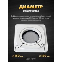 HOMY AIR квадратный AS125W 20x20 (белая) Image #4